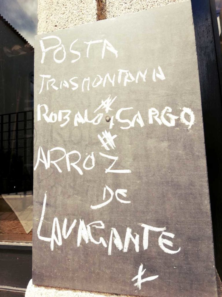 Północna Portugalia - Caminha - menu